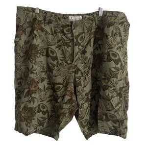 Lucky Brand Men’s Linen blend Shorts Size 38 muted green tropical avocado print